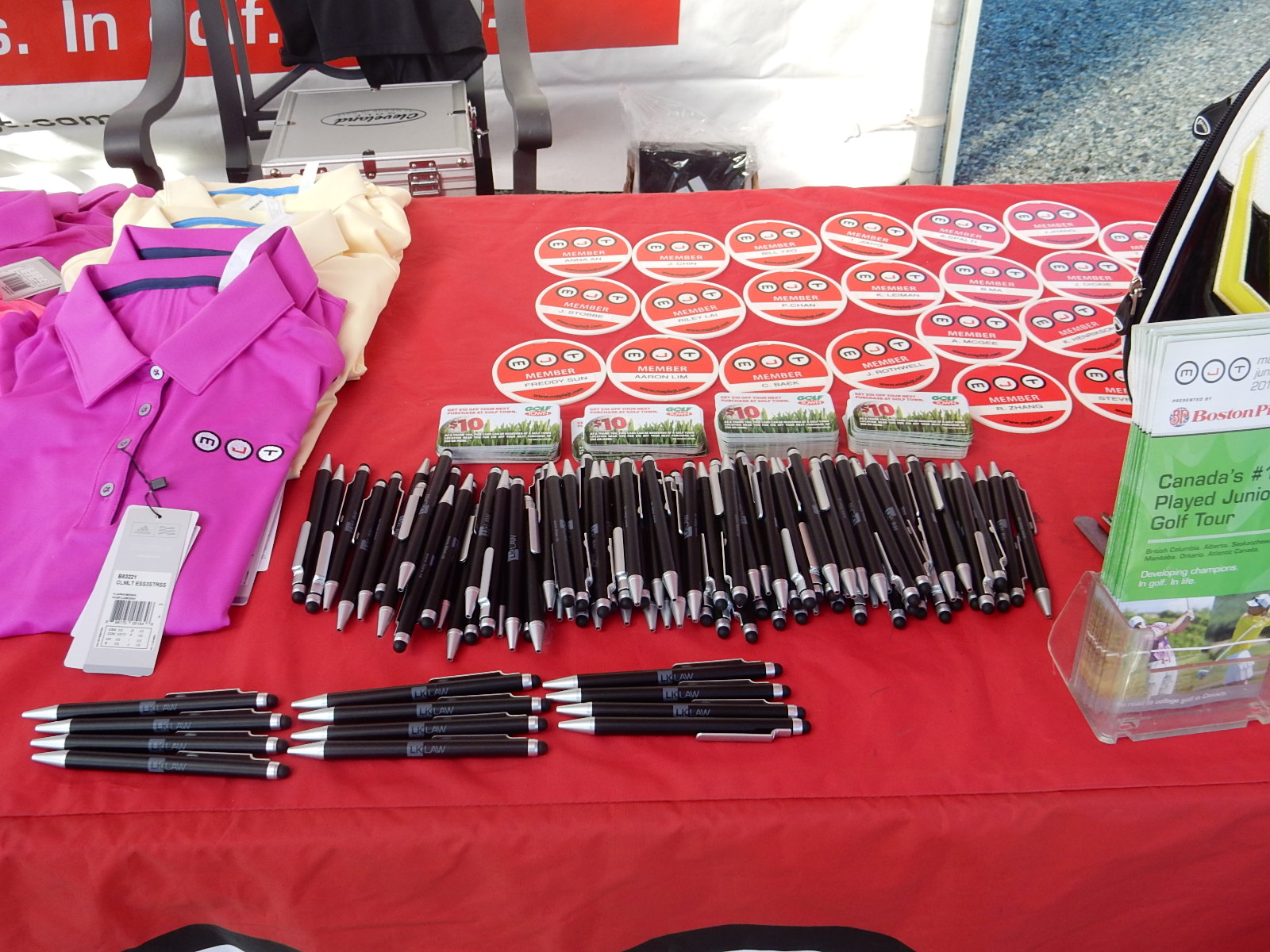 MJT Lindsay Kenney Golf Tournament Prize Table